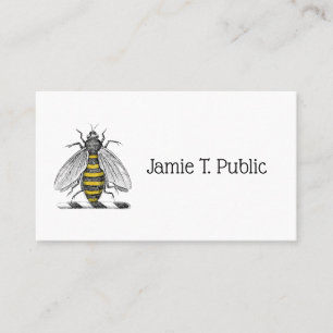 Preppy Heraldic Vintage Bee Coat of Arms Emblem C Business Card