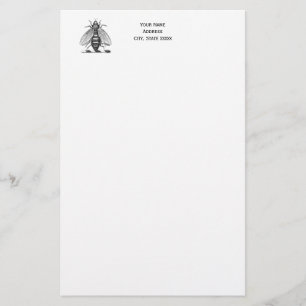 Preppy Heraldic Vintage Bee Coat of Arms Emblem Stationery