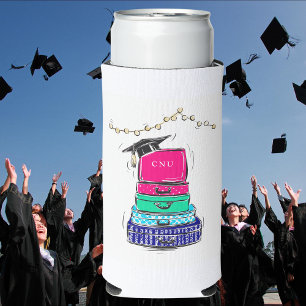 Preppy High School Graduation College Suitcase Seltzer Can Cooler
