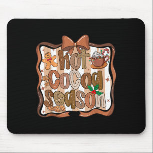 Preppy Hot Cocoa Season Cookie Gingerbread Bow Xma Mouse Mat