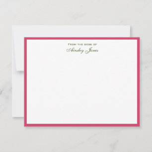 Preppy Hot Pink & white personalised Thank You Card