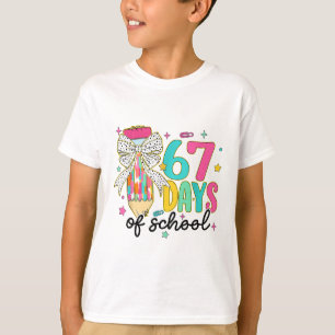 Preppy I Survived 67 Days Of School Pencil Coquett T-Shirt