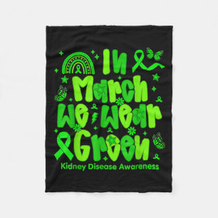 Preppy in march wear green kidney disease awarenes fleece blanket