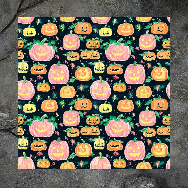 Preppy Jack-O’-Lantern Halloween  Napkin (Creator Uploaded)