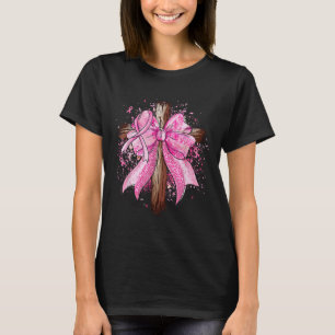 Preppy Jesus Nk Bow Cross Breast Cancer Awareness T-Shirt