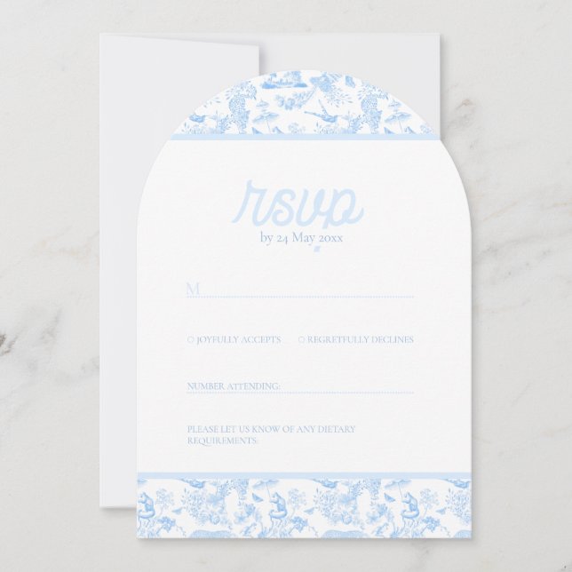 Preppy Jungle Chinoiserie Toile Invitation (Front)