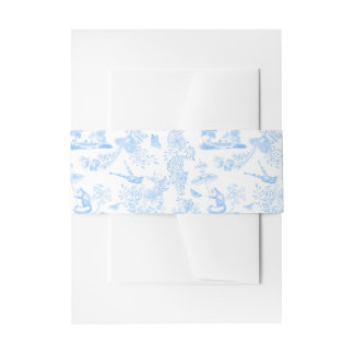 Preppy Jungle Chinoiserie Toile Invitation Belly Band