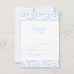 Preppy Jungle Chinoiserie Toile RSVP Card