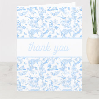 Preppy Jungle Chinoiserie Toile Thank You Card