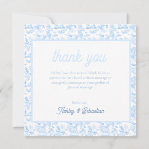 Preppy Jungle Chinoiserie Toile Thank You Card