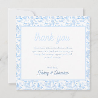 Preppy Jungle Chinoiserie Toile Thank You Card