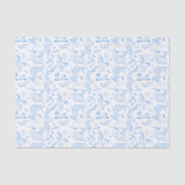Preppy Jungle Chinoiserie Toile Tissue Paper (Front)
