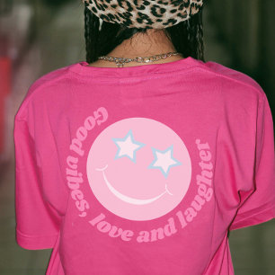 Preppy keep being amazing slogan smilie face pink T-Shirt
