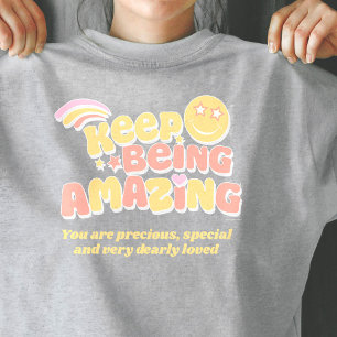 Preppy keep being amazing slogan smilie face T-Shirt