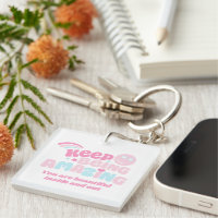 Preppy keep being amazing slogan smilie pink blue