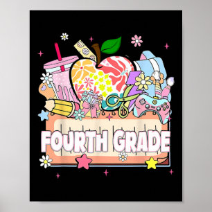 Preppy Kids Fourth Grade Grad 2025 Preschool 4th G Poster