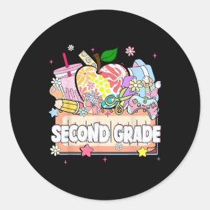 Preppy Kids Second Grade 2025 Preschool 2nd Grade Classic Round Sticker