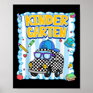 Preppy Kindergarten Back To School Boys First Day Poster
