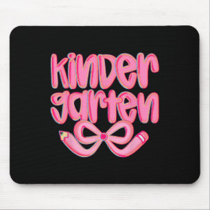 Preppy Kindergarten Back To School Coquette Bow Te Mouse Mat