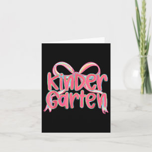 Preppy Kindergarten Coquette Bow Back To School Te Card
