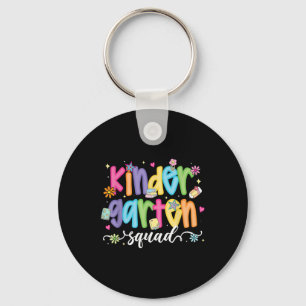 Preppy Kindergarten Squad Team Crew Teacher Back T Key Ring
