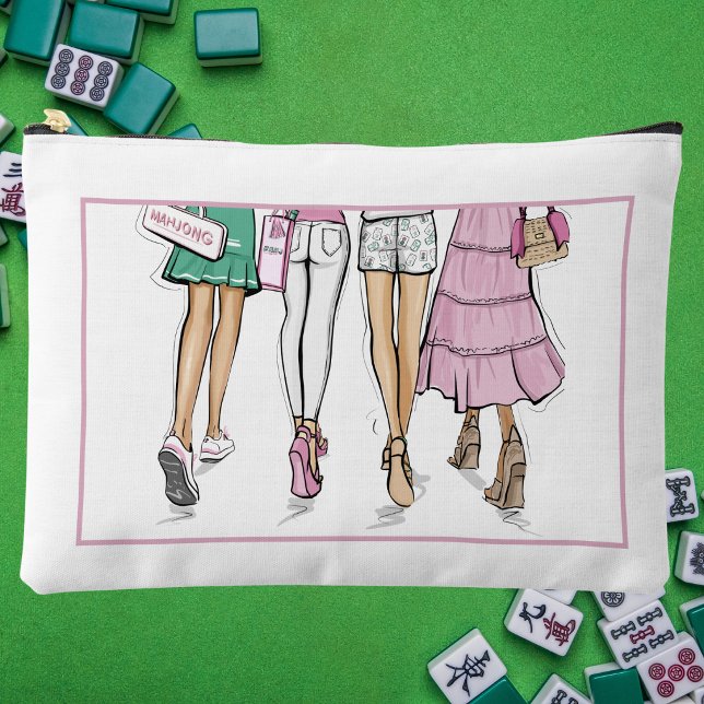 Preppy Ladies Who Mahjong Custom Mahjong Tile  Accessory Pouch (Creator Uploaded)