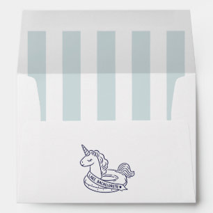 Preppy Lake Bachelorette Unicorn Pool Float Envelope