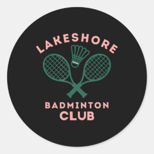 Preppy Lakeshore Badminton Club Cute Graphic  Classic Round Sticker