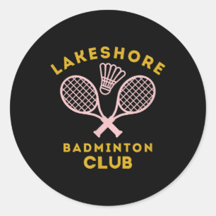 Preppy Lakeshore Badminton Club Cute Graphic  Classic Round Sticker