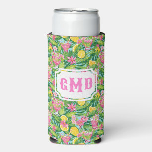 Preppy Lemon Tropical Cocktails   Monogram  Seltzer Can Cooler