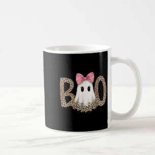 Preppy Leopard Ghost Boo Halloween  Coffee Mug