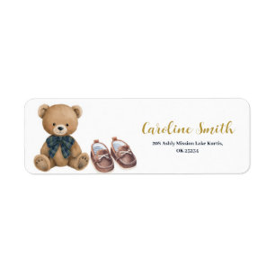 Preppy little gentleman Baby Shower Address Label