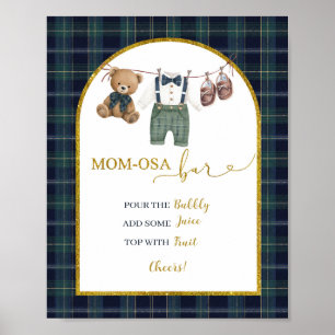 Preppy little gentleman Baby Shower Mimosa Poster