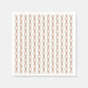 Preppy Little Pink Bow Baby Shower Girl Rabbit  Napkin