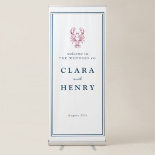 Preppy Lobster Wedding Welcome Retractable Banner