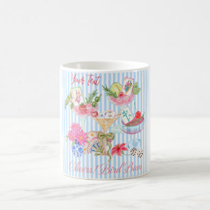Preppy Mahjong Cocktails Blue Stripe Custom Coffee Mug