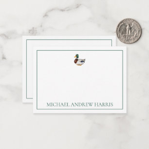 Preppy Mallard Duck Personalised Card