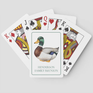 Preppy Mallard Duck Personalized Playing Cards