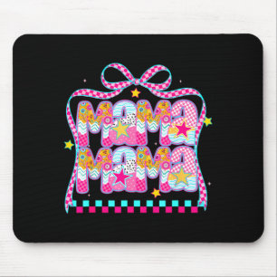 Preppy mama floral coquette bow leopard mother's mouse mat