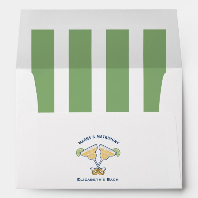 Preppy Margs & Matrimony Bachelorette Party Envelope (Back (Bottom))