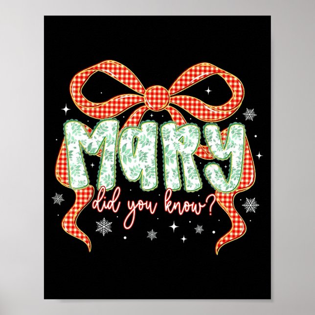 Preppy Mary Did You Know Christian Christmas Desig Poster (Front)