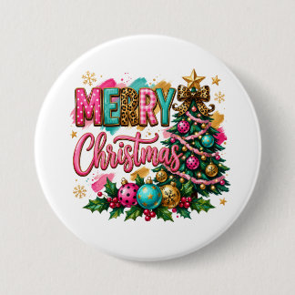 Preppy Merry Christmas 7.5 Cm Round Badge