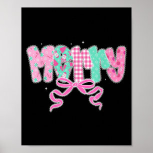 Preppy Merry Christmas Coquette Lace Cute Girls Wo Poster
