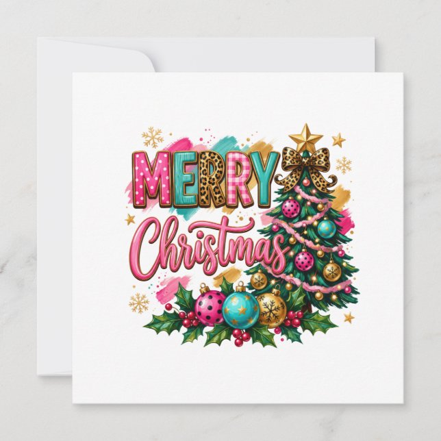 Preppy Merry Christmas Invitation (Front)