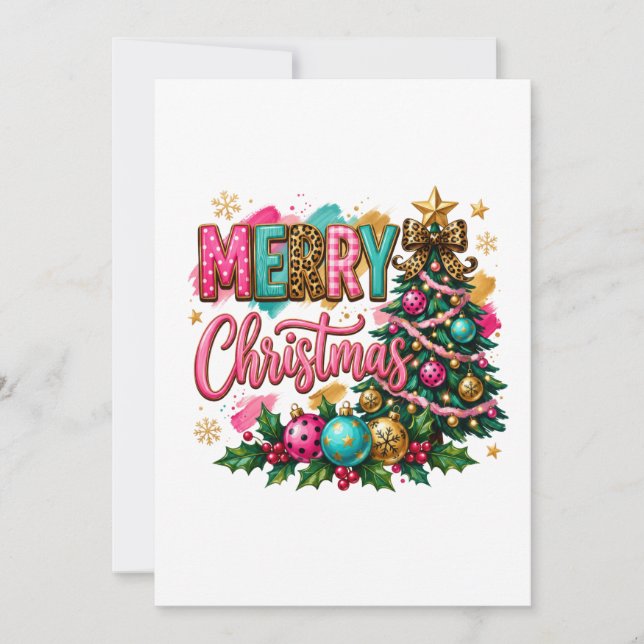 Preppy Merry Christmas Invitation (Front)