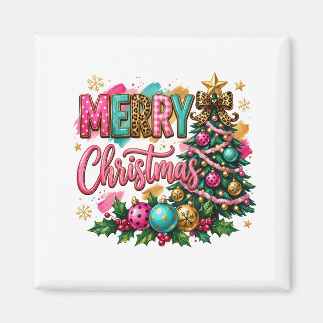 Preppy Merry Christmas Magnet (Front)