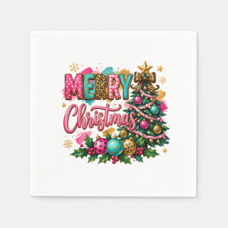 Preppy Merry Christmas Napkin