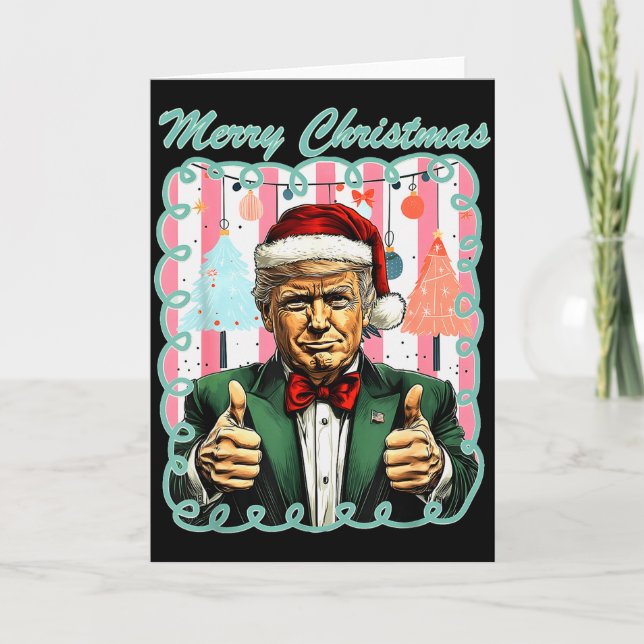 Preppy Merry Christmas Trump 2025 Xmas Make Xmas G Card (Front)