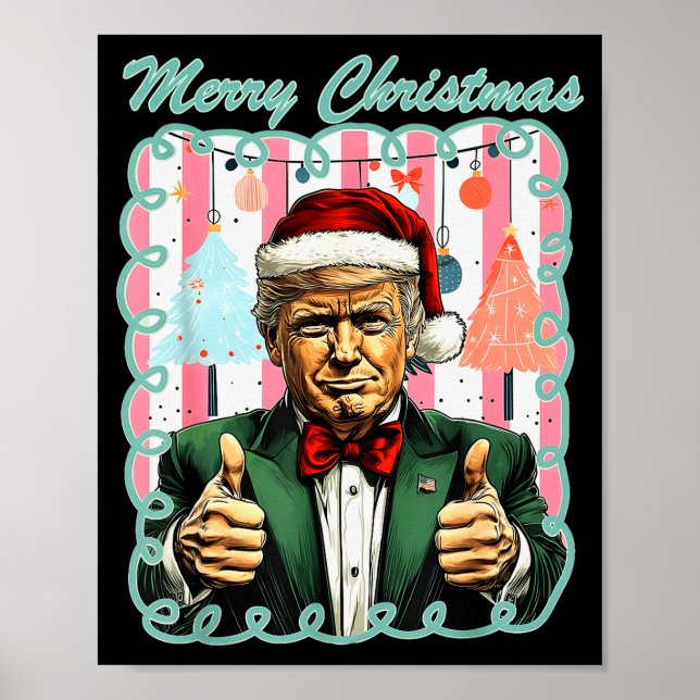 Preppy Merry Christmas Trump 2025 Xmas Make Xmas G Poster (Front)