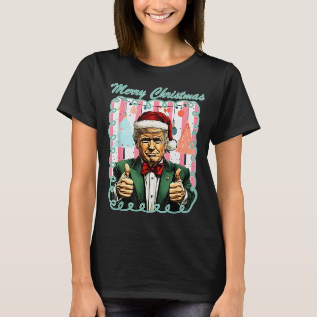 Preppy Merry Christmas Trump 2025 Xmas Make Xmas G T-Shirt (Front)